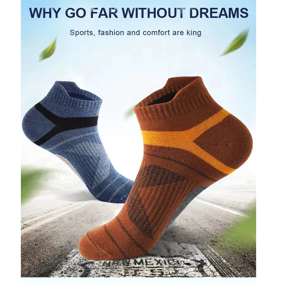 Elevate Your Summer Wardrobe with High-Quality Men's Socks 5 Pairs of Premium Breathable Cotton Socks for Outdoor and Casual Wear