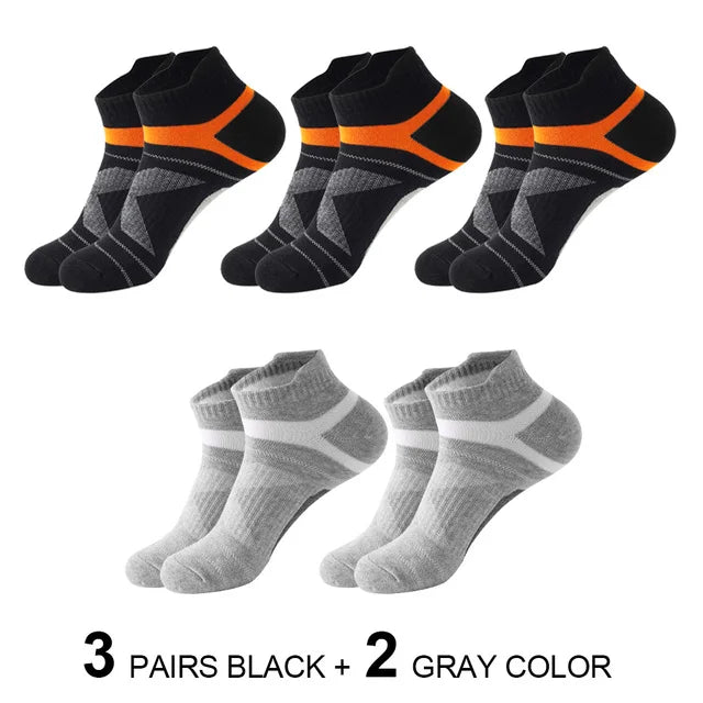 Elevate Your Summer Wardrobe with High-Quality Men's Socks 5 Pairs of Premium Breathable Cotton Socks for Outdoor and Casual Wear