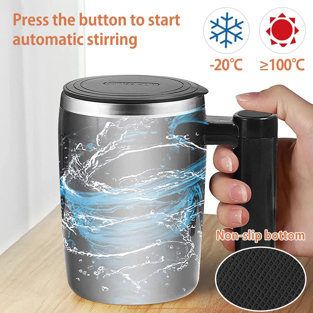 Self Stirring Mug Coffee Cup – USB Rechargeable Automatic Magnetic Stirring Cup (380ml)