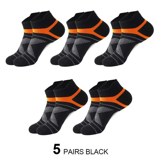 Elevate Your Summer Wardrobe with High-Quality Men's Socks 5 Pairs of Premium Breathable Cotton Socks for Outdoor and Casual Wear