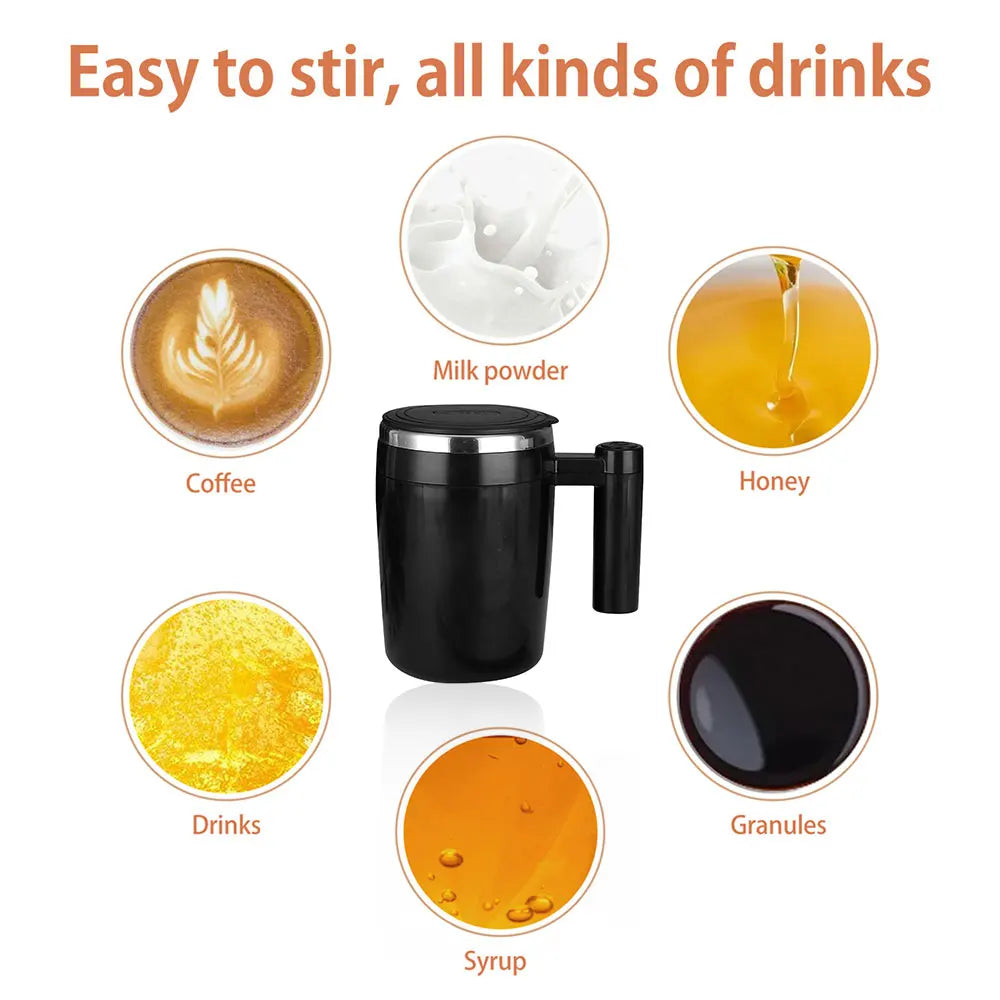 Self Stirring Mug Coffee Cup – USB Rechargeable Automatic Magnetic Stirring Cup (380ml)