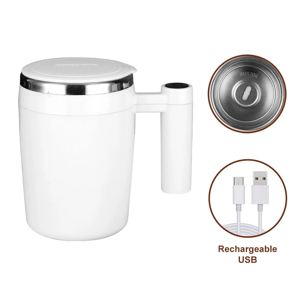 Self Stirring Mug Coffee Cup – USB Rechargeable Automatic Magnetic Stirring Cup (380ml)