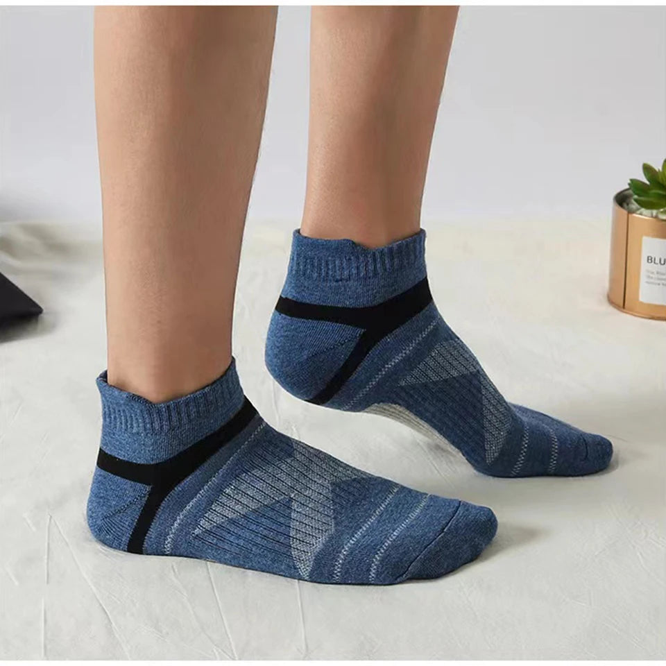 Elevate Your Summer Wardrobe with High-Quality Men's Socks 5 Pairs of Premium Breathable Cotton Socks for Outdoor and Casual Wear