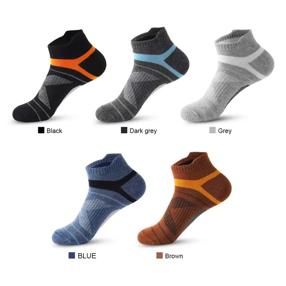 Elevate Your Summer Wardrobe with High-Quality Men's Socks 5 Pairs of Premium Breathable Cotton Socks for Outdoor and Casual Wear